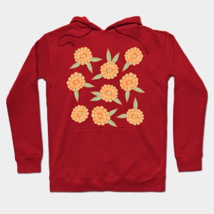 WARM AND SUNNY Boho Retro Bright Floral Botanical Coral Orange Mint Green Cream - UnBlink Studio by Jackie Tahara Hoodie